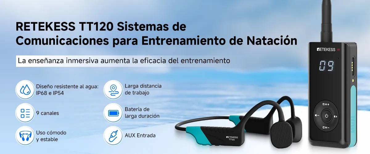 Características del sistema de guía turística impermeable tt120